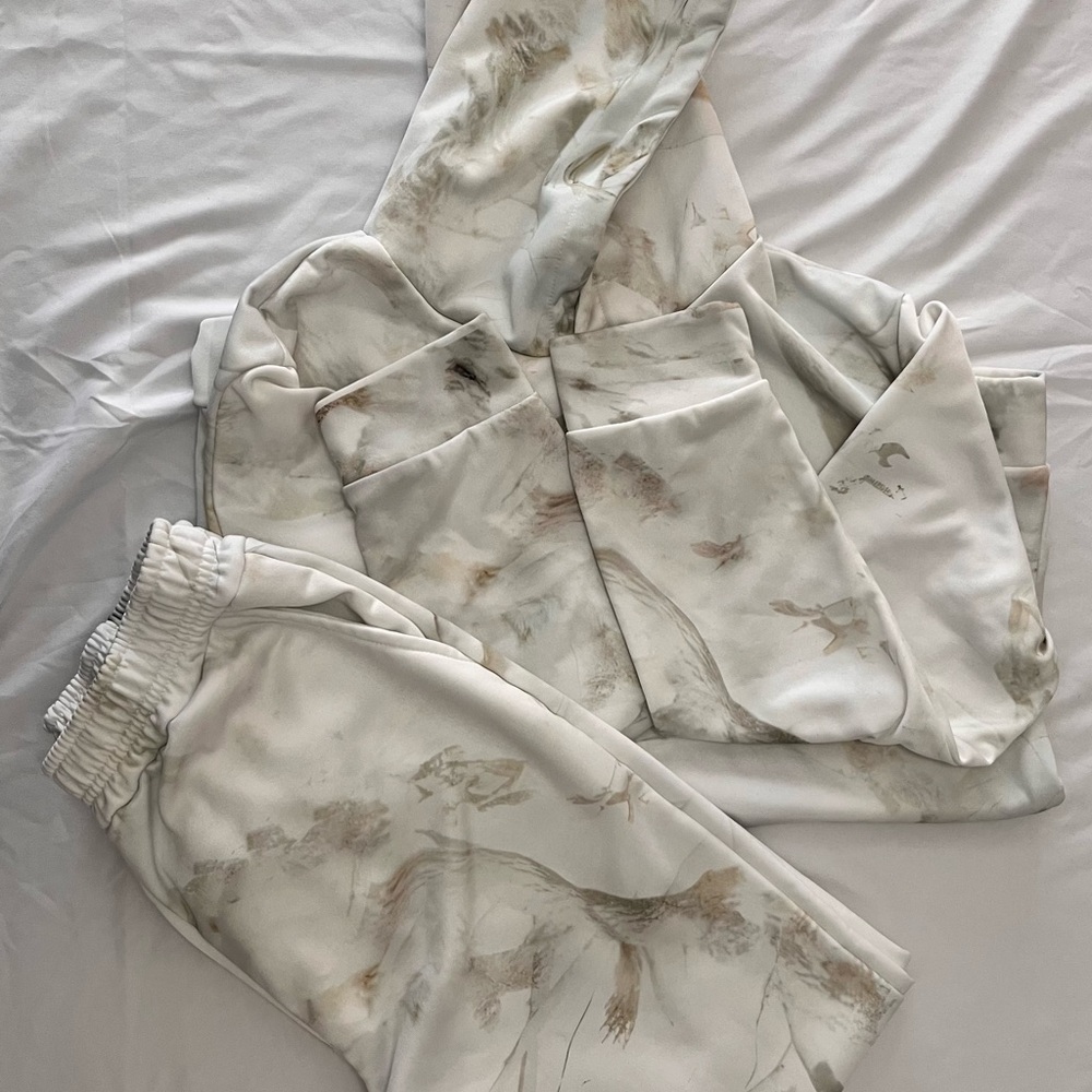 Abstract Print Hoodie and Joggers Set